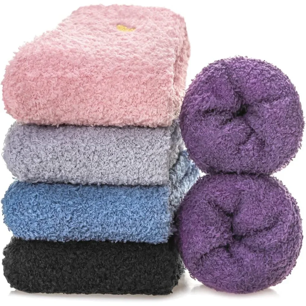 Womens Super Soft Fuzzy Cozy Home Sleeping Socks Microfiber Winter Warm Slipper_2